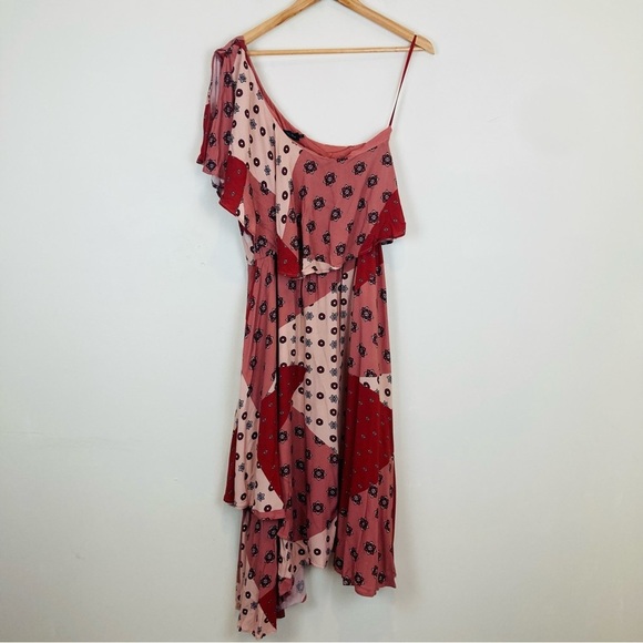 House of Harlow 1960 x Revolve Leta rose patchwork asymmetric dress. Large - Picture 5 of 6